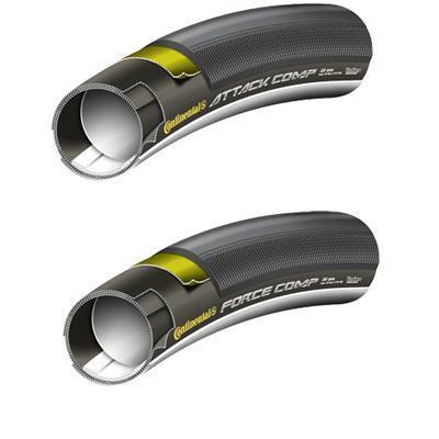 Continental Attack/Force Comp Combo Road Bicycle Tubular Tires Set - 28 x 22/24