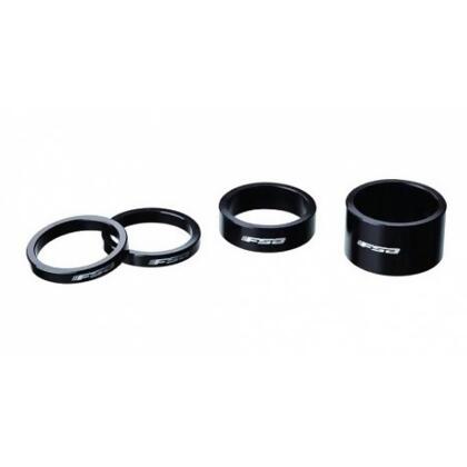 Fsa Logo Alloy Bicycle Headset Spacer Kit - Qty 10 x 1in x 10mm Black
