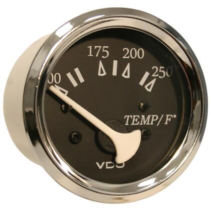 Vdo Allentare 250 DegreesF Water Temperature Gauge Use w/Marine 450-29 Ohm Sender 12V Chrome Bezel - All