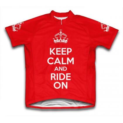 Scudo Microfiber Short Sleeve Cycling Jersey Keep Calm and Ride On Scu014 - 2XL