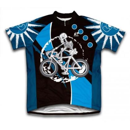 Scudo Men's Microfiber Short Sleeve Cycling Jersey Skeleton Biker Scu005 - 3XL