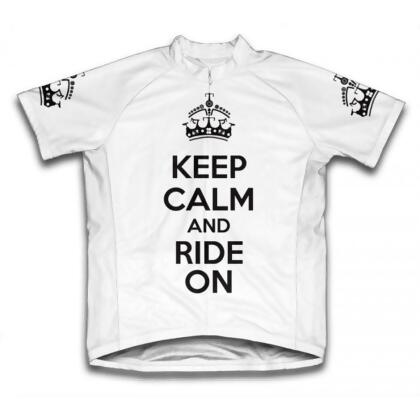 Scudo Microfiber Short Sleeve Cycling Jersey Keep Calm and Ride On Scu016 - XL