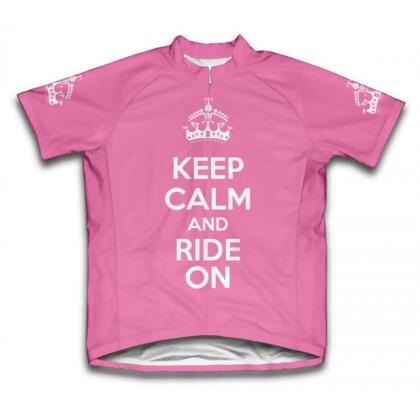 Scudo Microfiber Short Sleeve Cycling Jersey Keep Calm and Ride On Scu013 - L