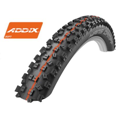 Schwalbe Hans Dampf Hs 426 Addix Soft SnakeSkin Tl Easy Mountain Bicycle Tire Folding - 26 x 2.35