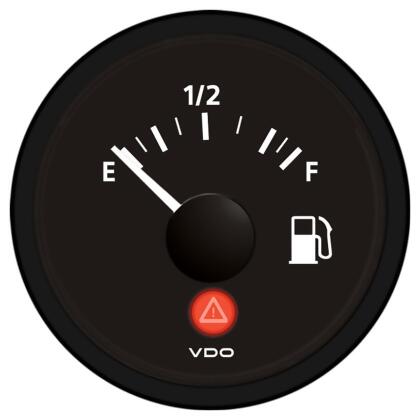 Vdo Viewline Fuel Gauge 12/24V Use with 3-180 Ohm Sender - All