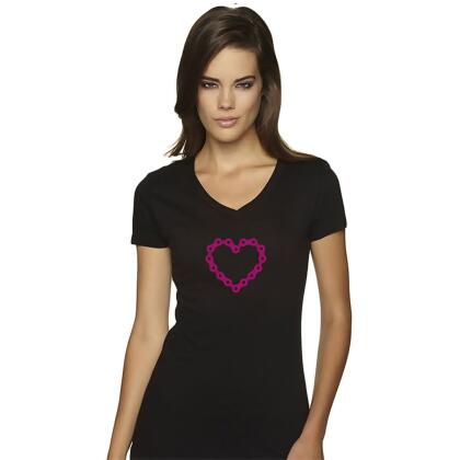 Dhd Wear Women's Chain Heart Short Sleeve T-Shirt - XL