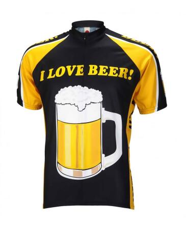 World Jerseys Men's I Love Beer Cycling Jersey Wjilb - XL