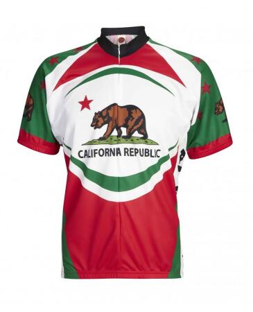 World Jerseys Men's California Bear Cycling Jersey Wjcalb - XXL