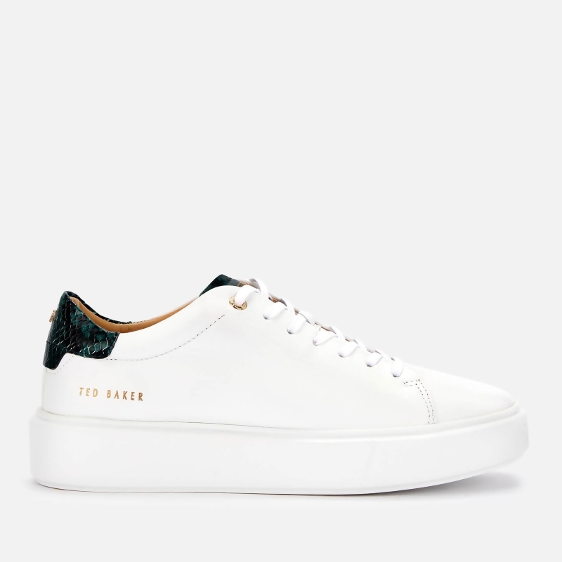 white leather flatform trainers uk