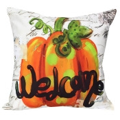 Fall Welcome Bright Orange Pumpkin Canvas Throw Pillow 15 Inch Fall Welcome Bright Orange Pumpkin Canvas Throw Pillow 15 Inch