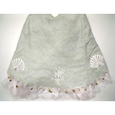 56 Inch Seagreen Linen Seashell And Coral Christmas Holiday Tree Skirt From Mary B Decorative Art At SHOPCOM 56 Inch Seagreen Linen Seashell And Coral Christmas Holiday Tree Skirt From Mary B Decorative Art At SHOPCOM