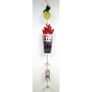 Tropical Tiki Man Idol Glass Metal Wire Wind Chime - All Tropical Tiki Man Idol Glass Metal Wire Wind Chime - All