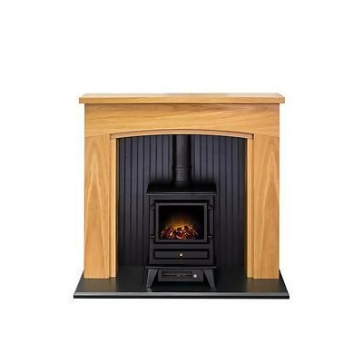 Adam Fires Fireplaces Adam Turin Stove Suite In Oak Black With