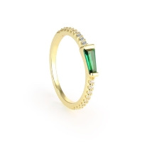 Zoe - Tapered Baguette Pave Ring