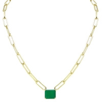 JADE - Solitaire Paperclip Necklace