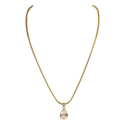 GEORGINA – Bezel Set Pear Necklace