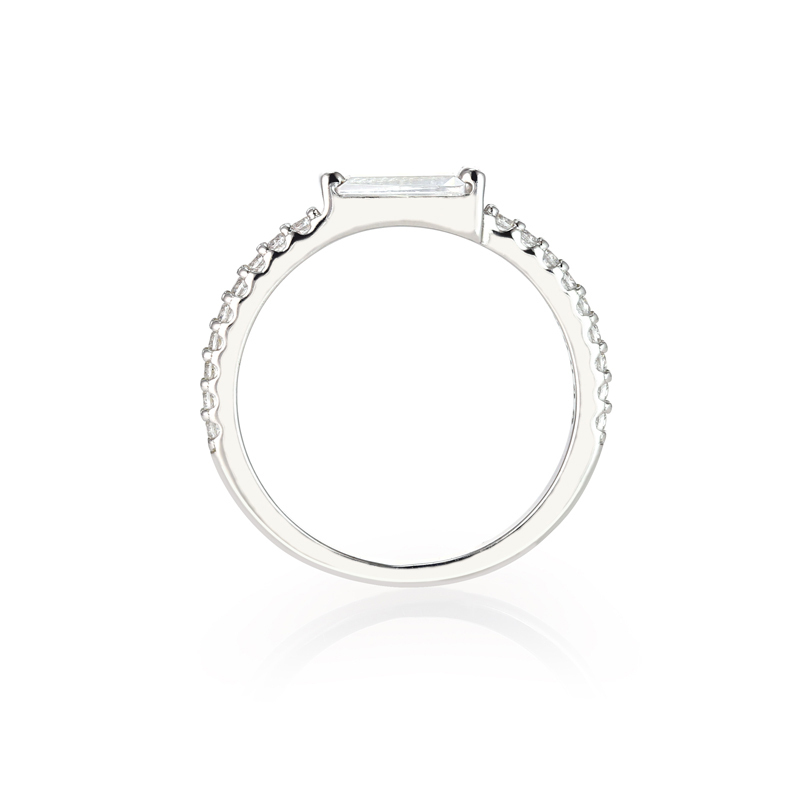 ZOE - Tapered Baguette Pave Ring
