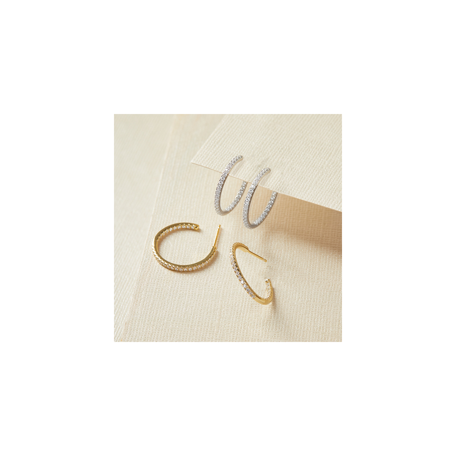 SOPHIE - Pave CZ Hoop Earrings