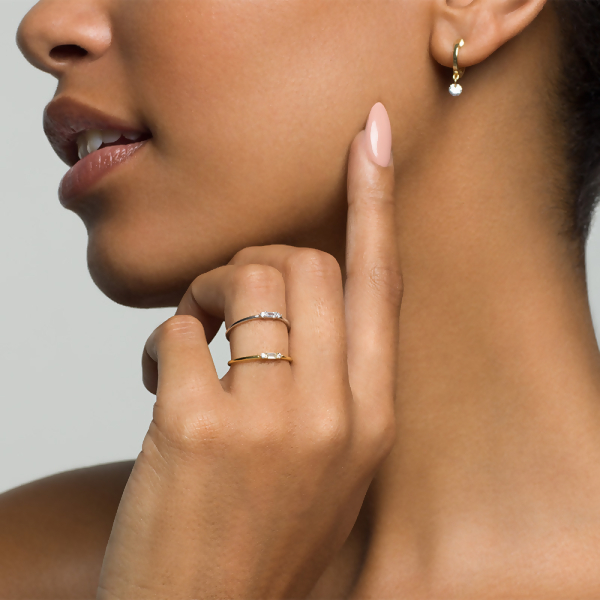 VANESSA - Pierced Round Cut Huggie Earrings