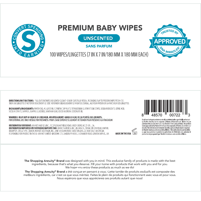Shopping Annuity® Brand Premium Baby Wipes - 200 Count