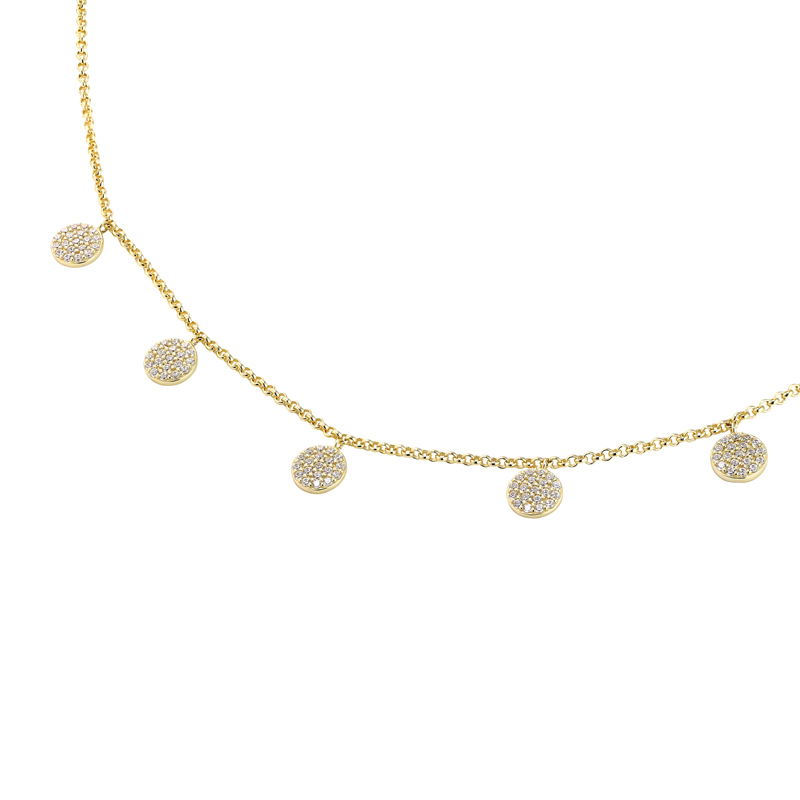AKEMI - Pave Coin Dangle Necklace