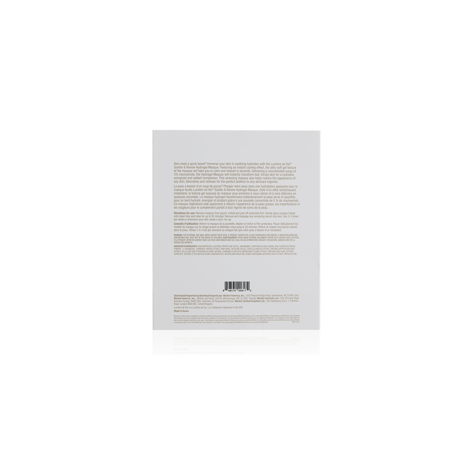 Lumière de Vie® Soothe & Renew Hydrogel Masque