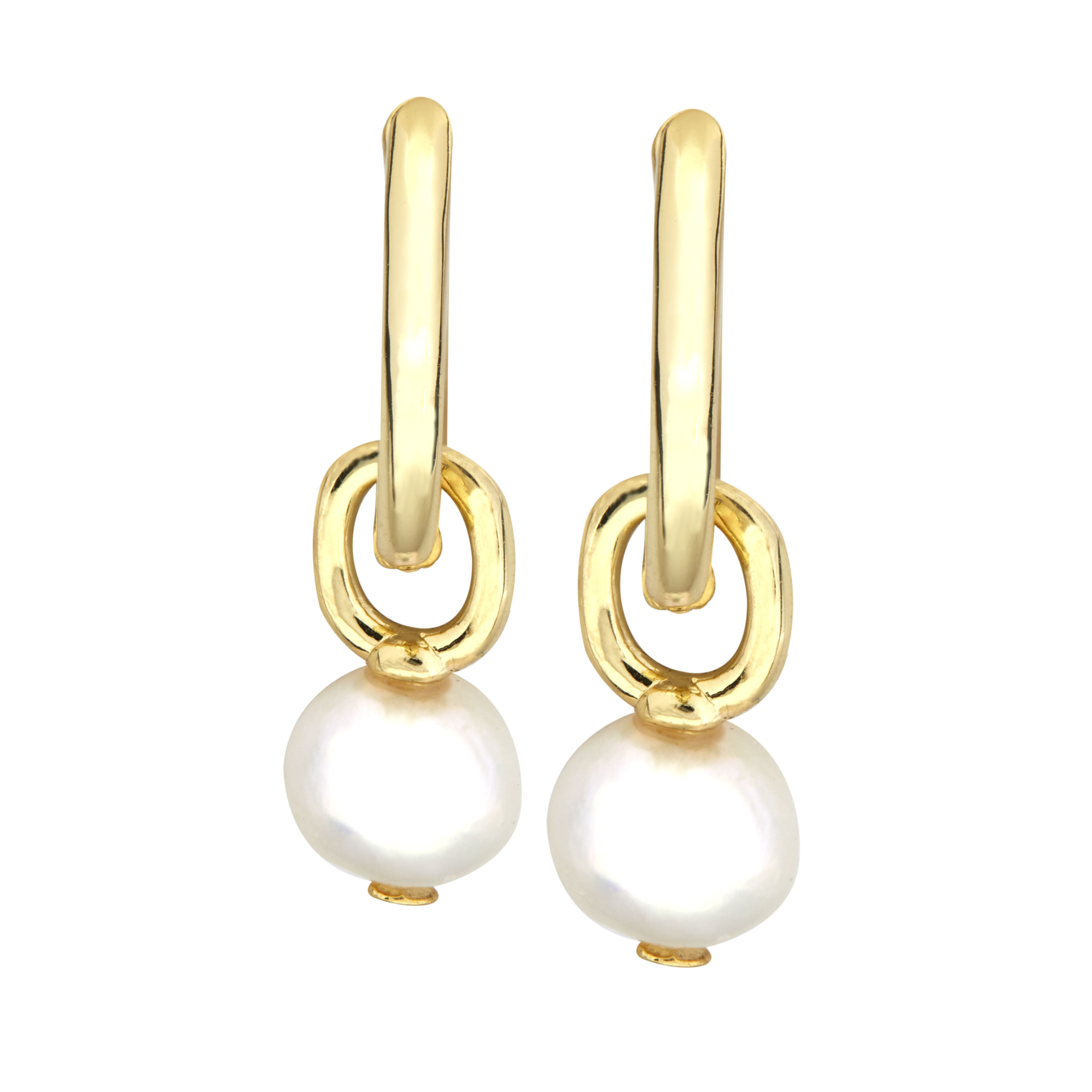 DAPHNE – Freshwater Pearl Drop Huggie Earrings
