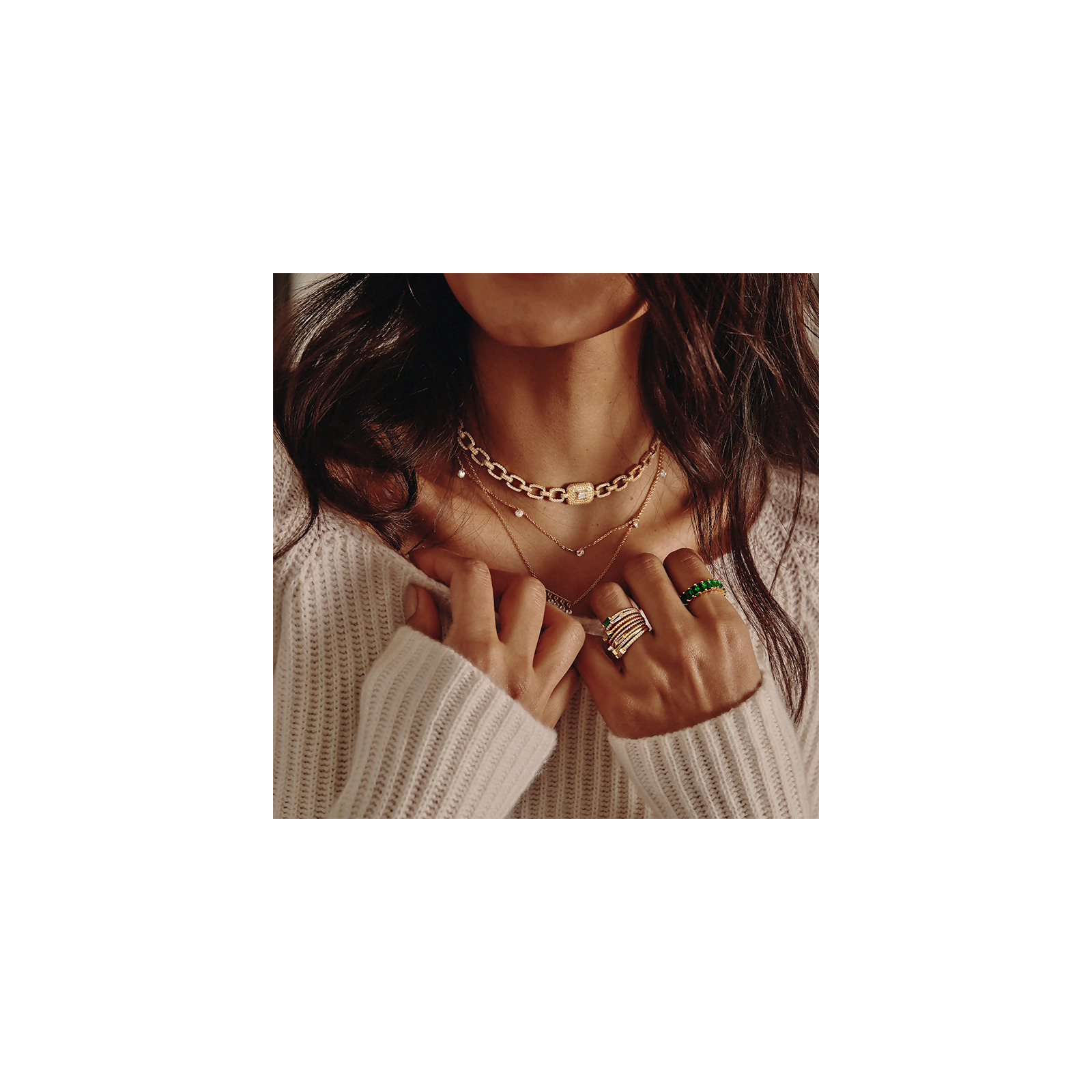 DESI - Pierced Round Cut Necklace