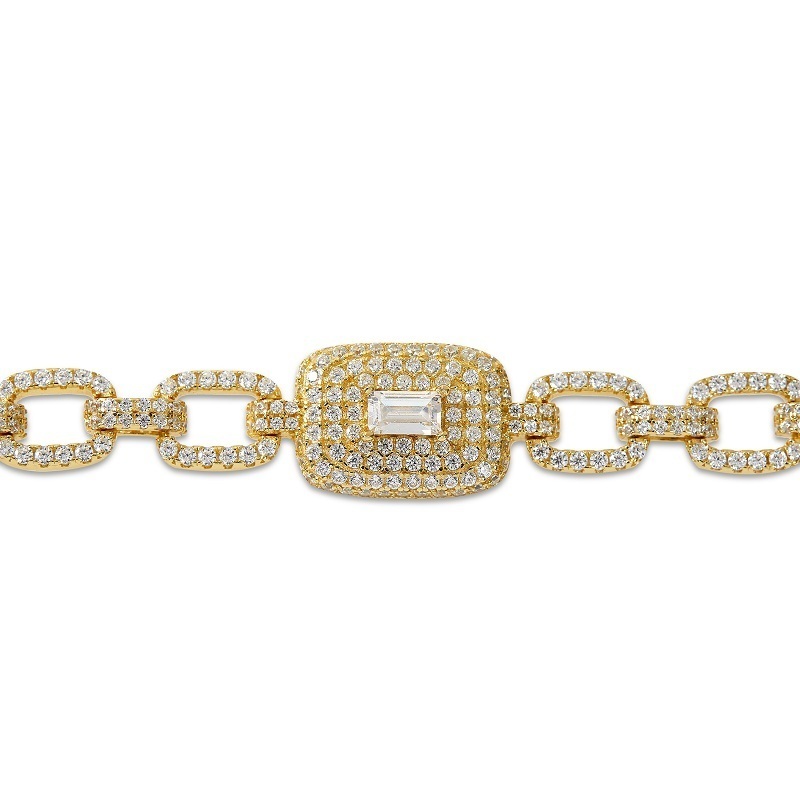 LOREN - Pave Square Radiant Cut Link Bracelet (FINAL SALE)