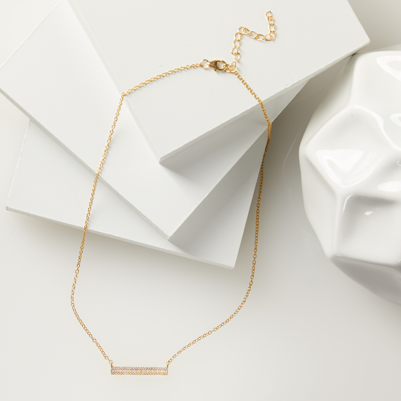 BROOK - Baguette Round Bar Necklace (FINAL SALE)