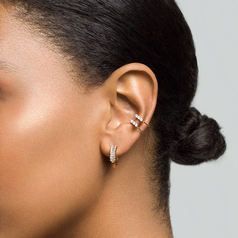 GRACE - Baguette Huggie Earrings (FINAL SALE)