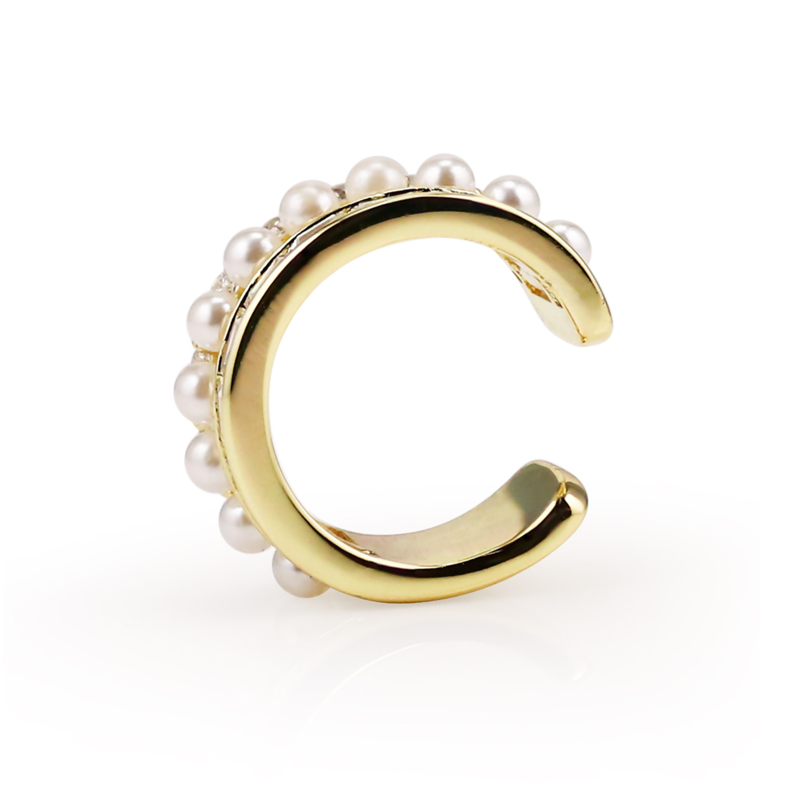 ESTELLE – Triple Row Glass Pearl Ear Cuff