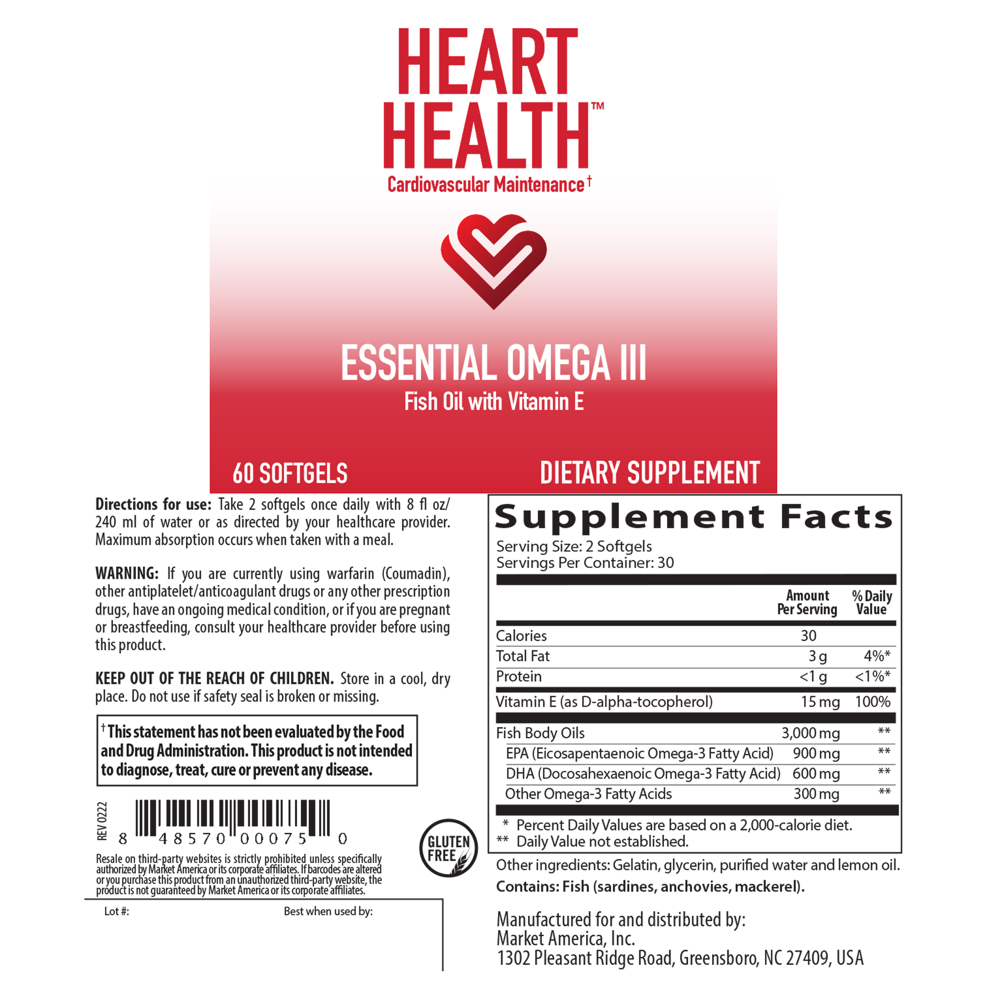 nutraMetrix® Heart Health™ Essential Omega III Fish Oil with Vitamin E
