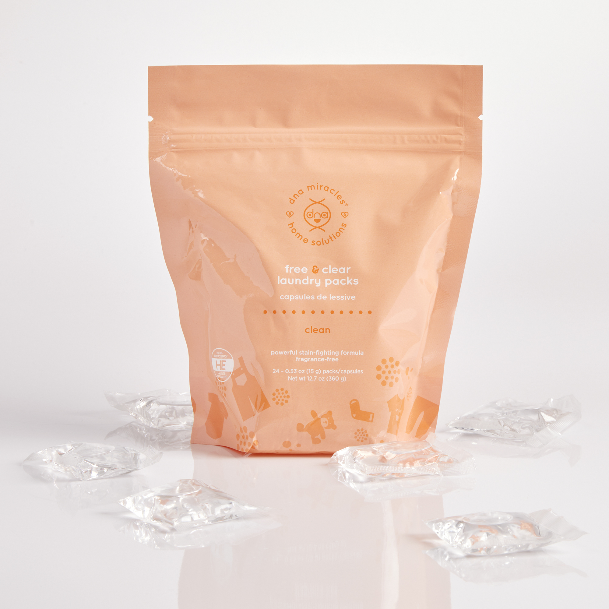 DNA Miracles® Home Solutions Free & Clear Laundry Packs