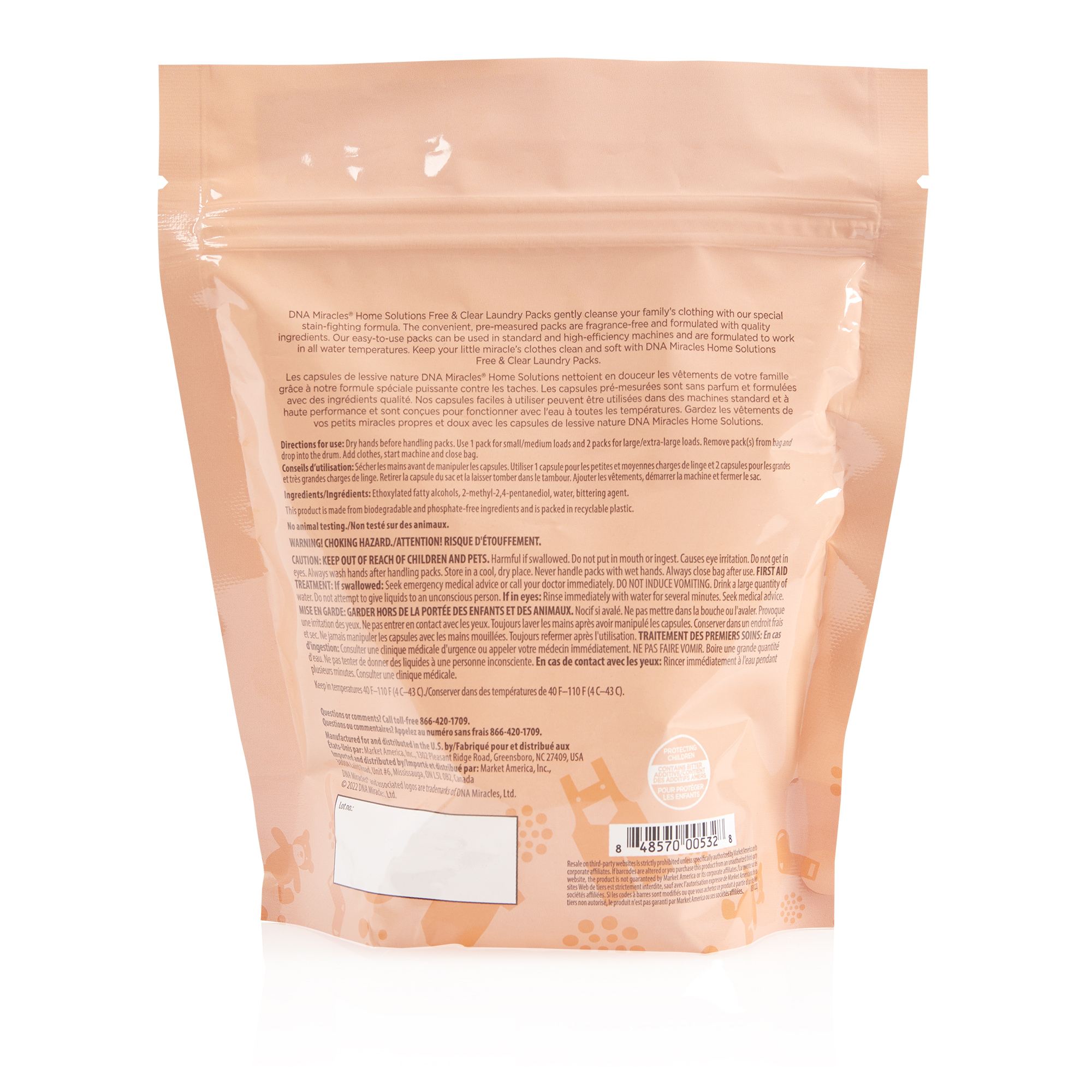 DNA Miracles® Home Solutions Free & Clear Laundry Packs