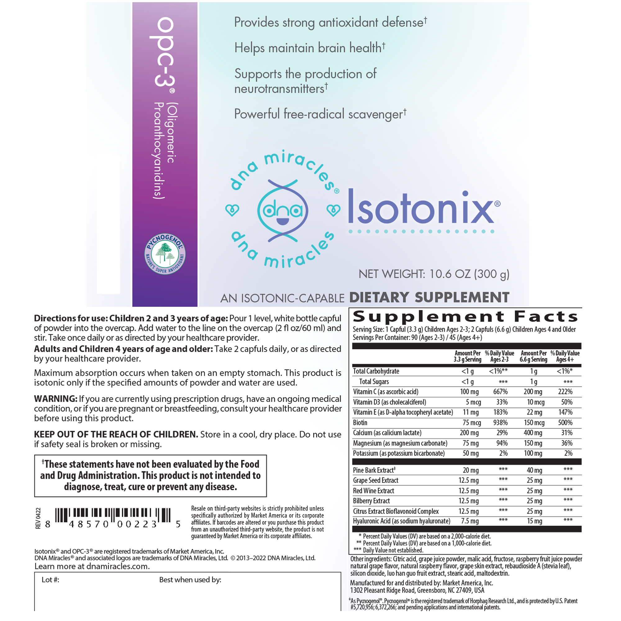 DNA Miracles Isotonix OPC-3®