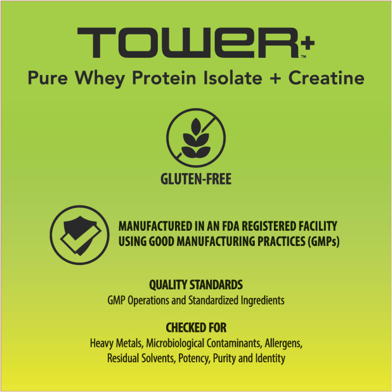 Tower+&trade; Pure Whey Protein Isolate + Creatine
