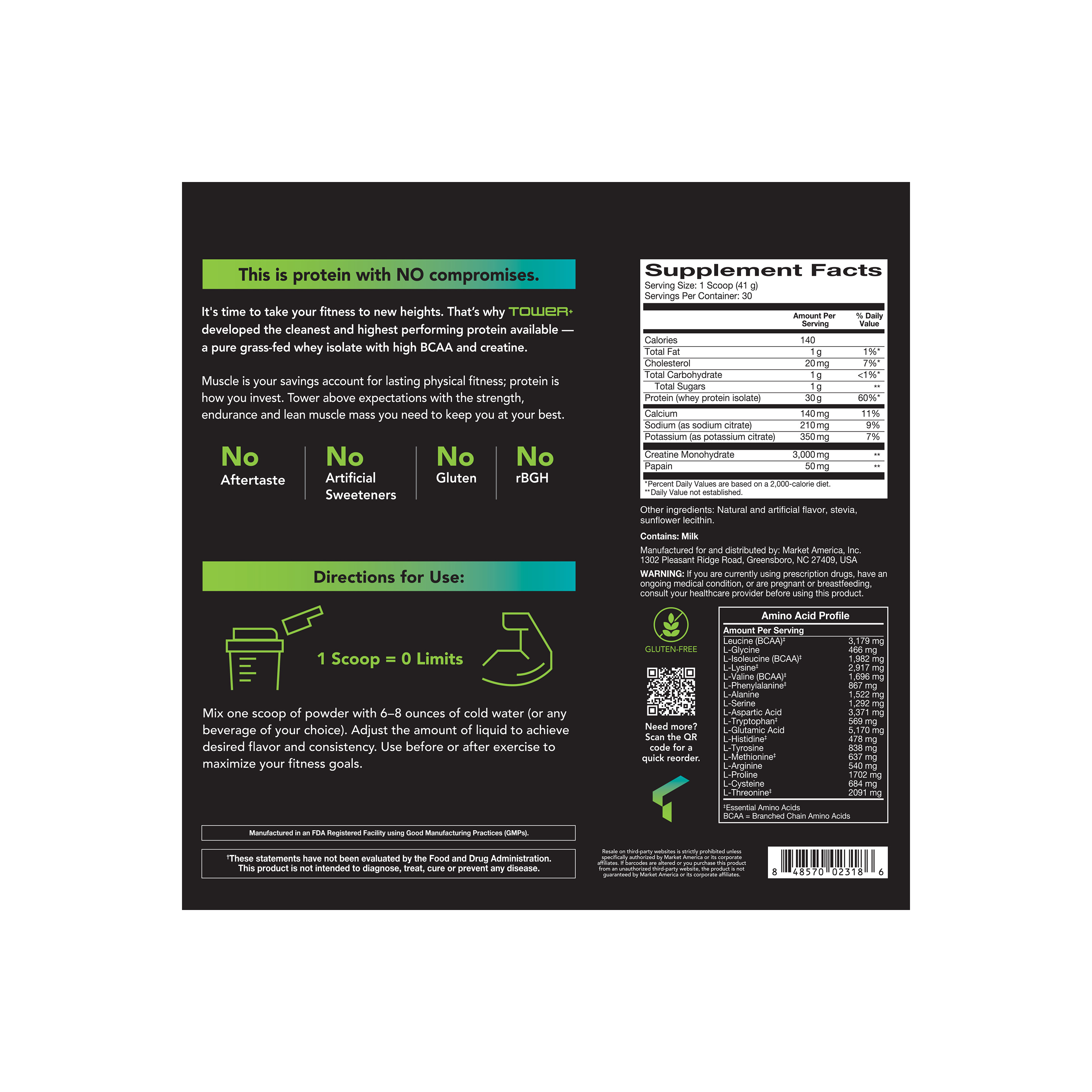 Tower+™ Pure Whey Protein Isolate + Creatine TLSSlim