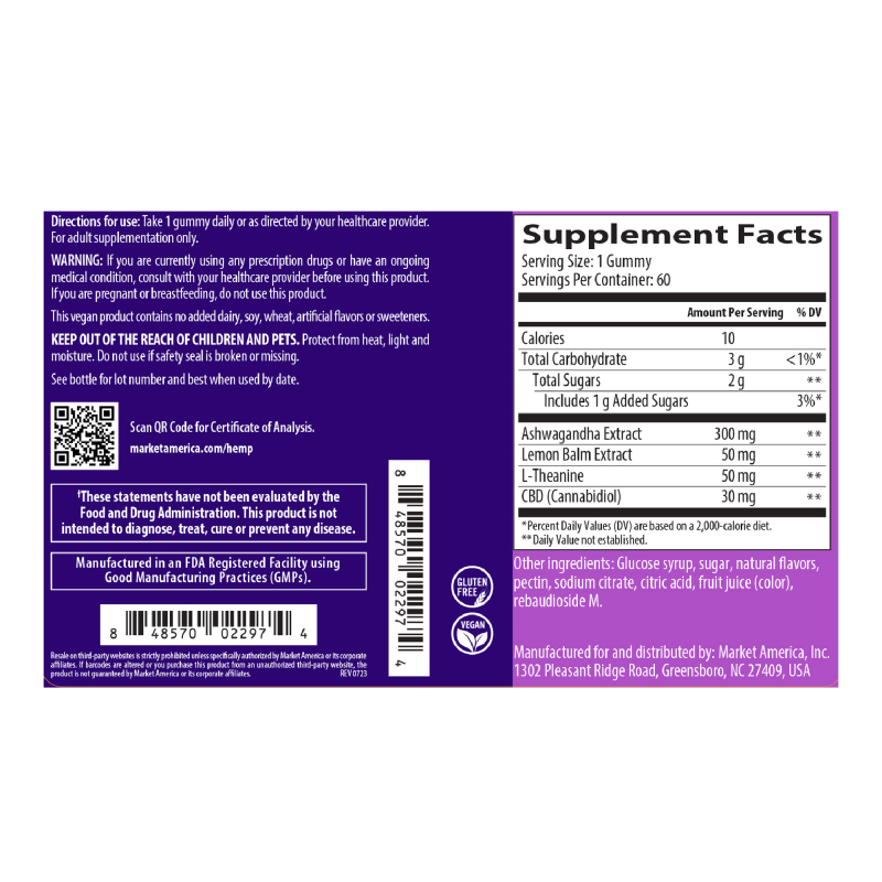 nutraMetrix Bliss&reg; CBD Gummies + Ashwagandha