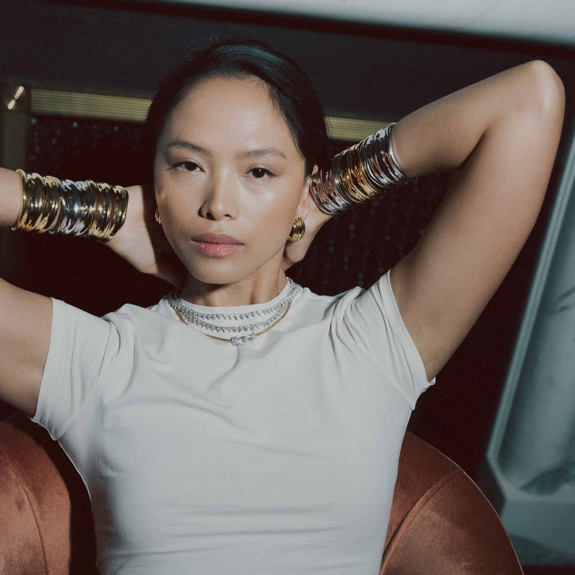 JACLYN – Wide Wrist Cuff | Layered Jewelry