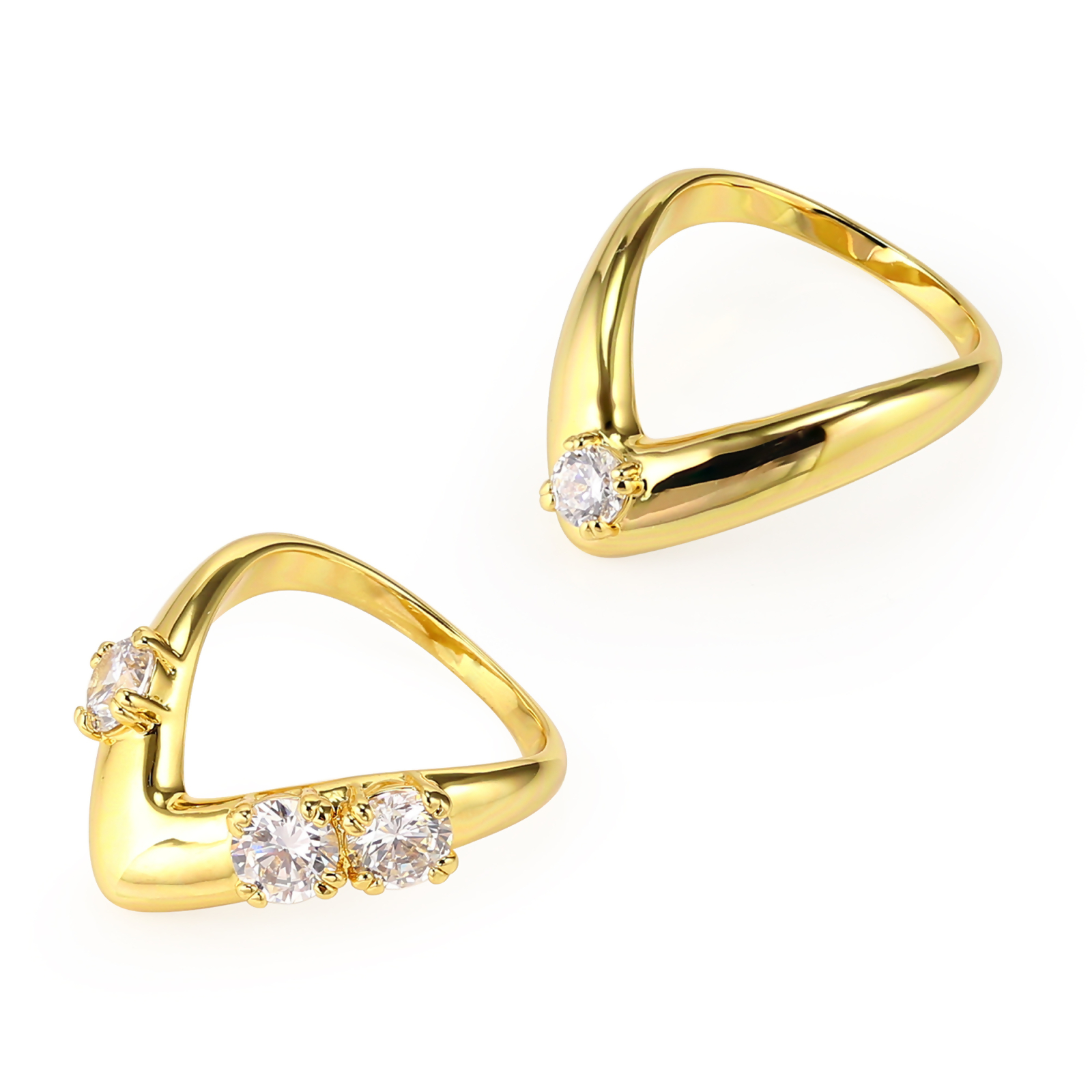 LEXI – Prong Set V-Shaped Ring Duo