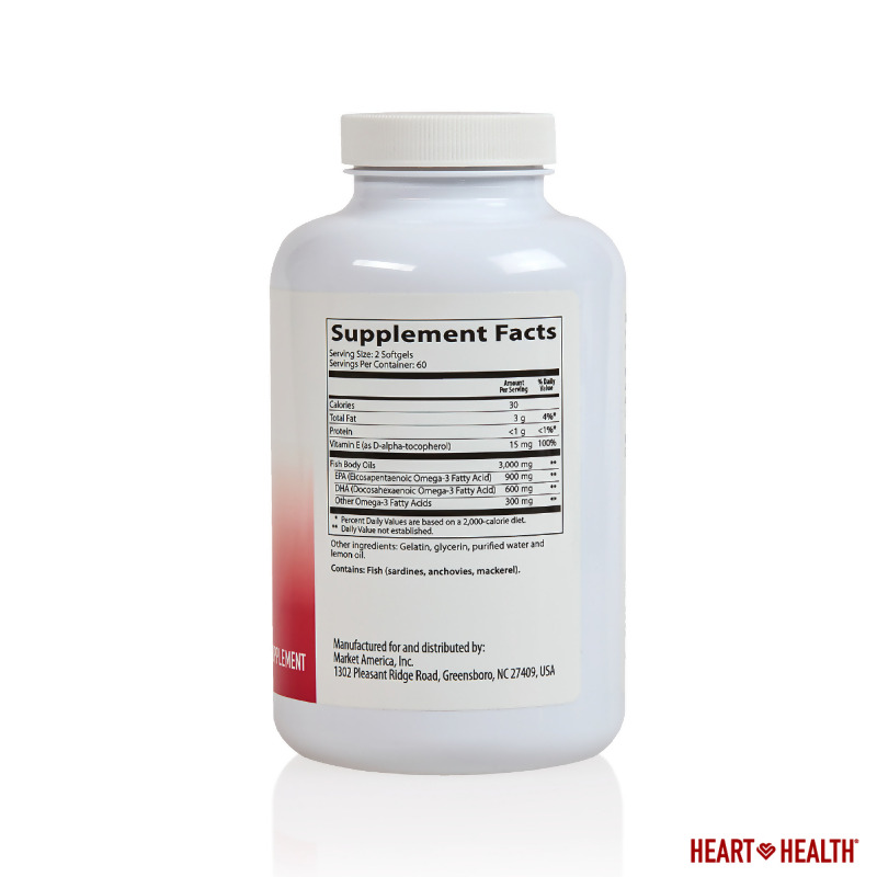 nutraMetrix&reg; Heart Health&trade; Essential Omega III Fish Oil with Vitamin E