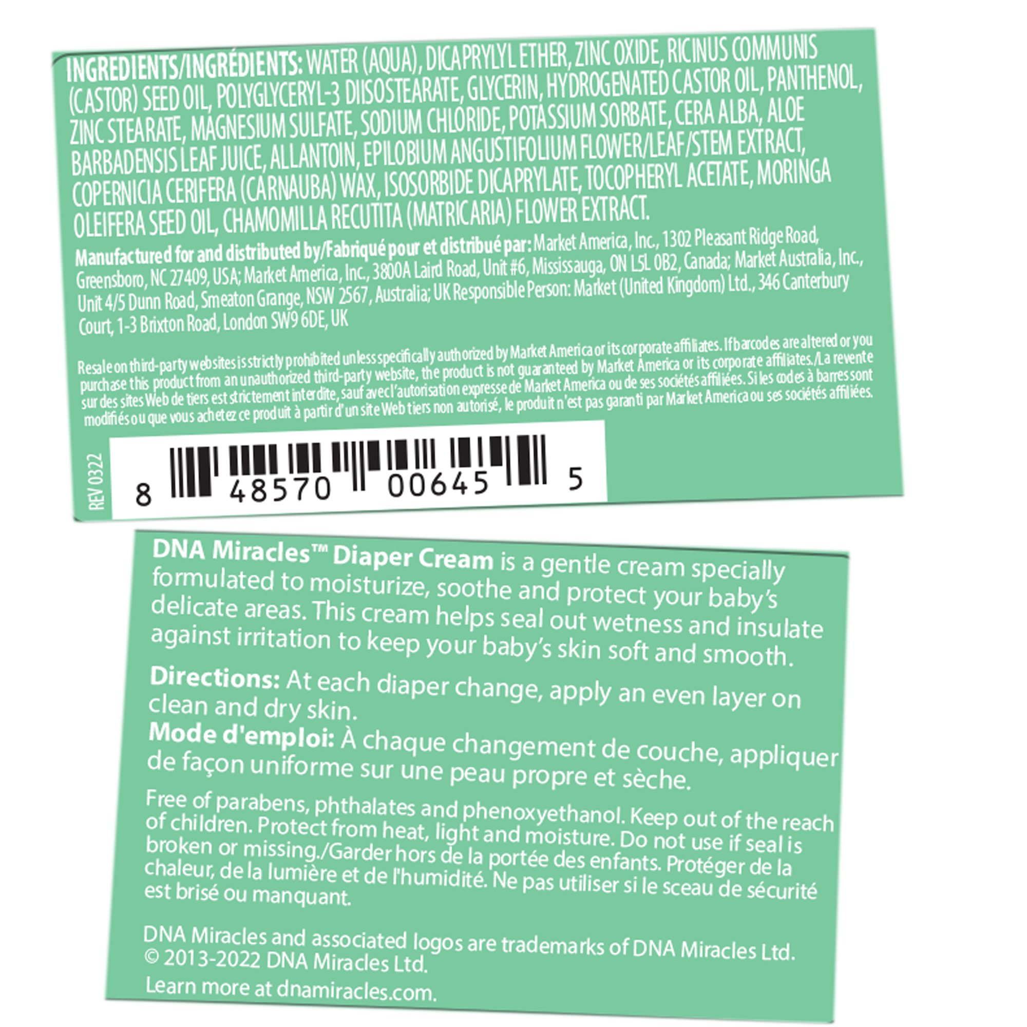 DNA Miracles® Natural Diaper Cream