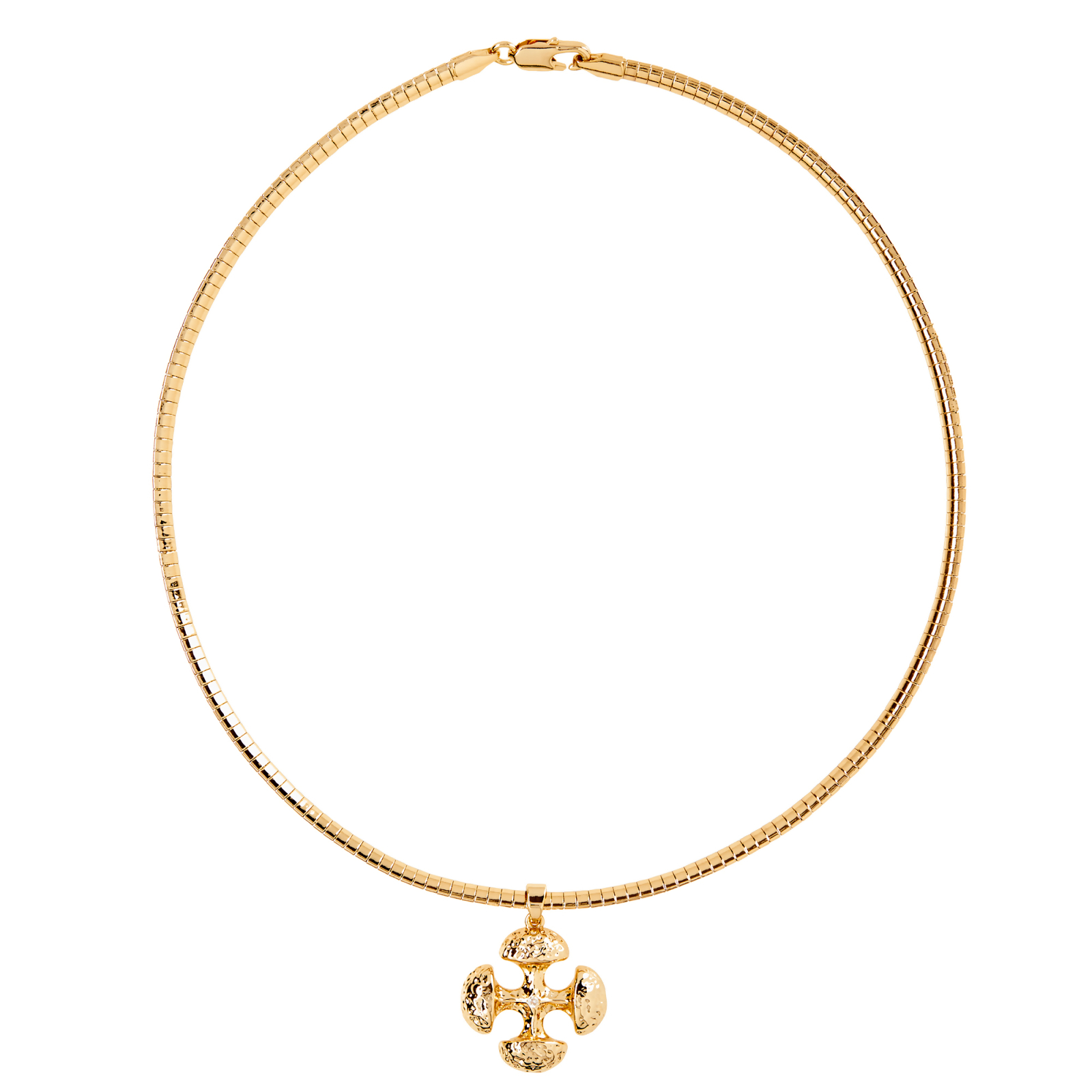 ANGELA – Hammered Cross Necklace
