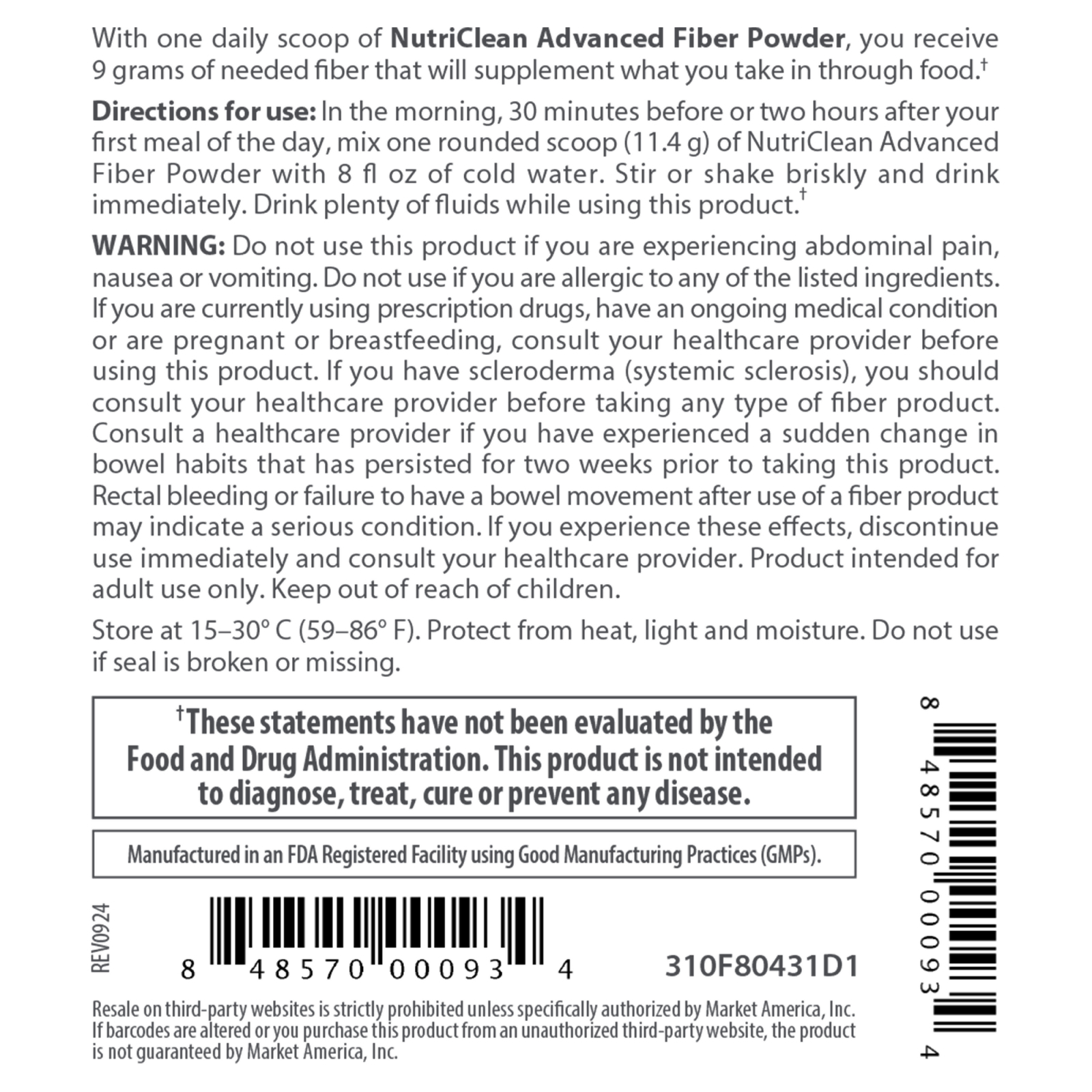 NutriClean® Advanced Fiber Powder with Stevia