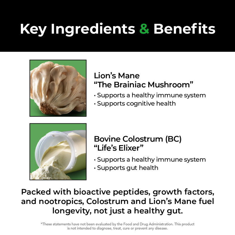 nutraMetrix&reg; Prime Colostrum with Lion’s Mane