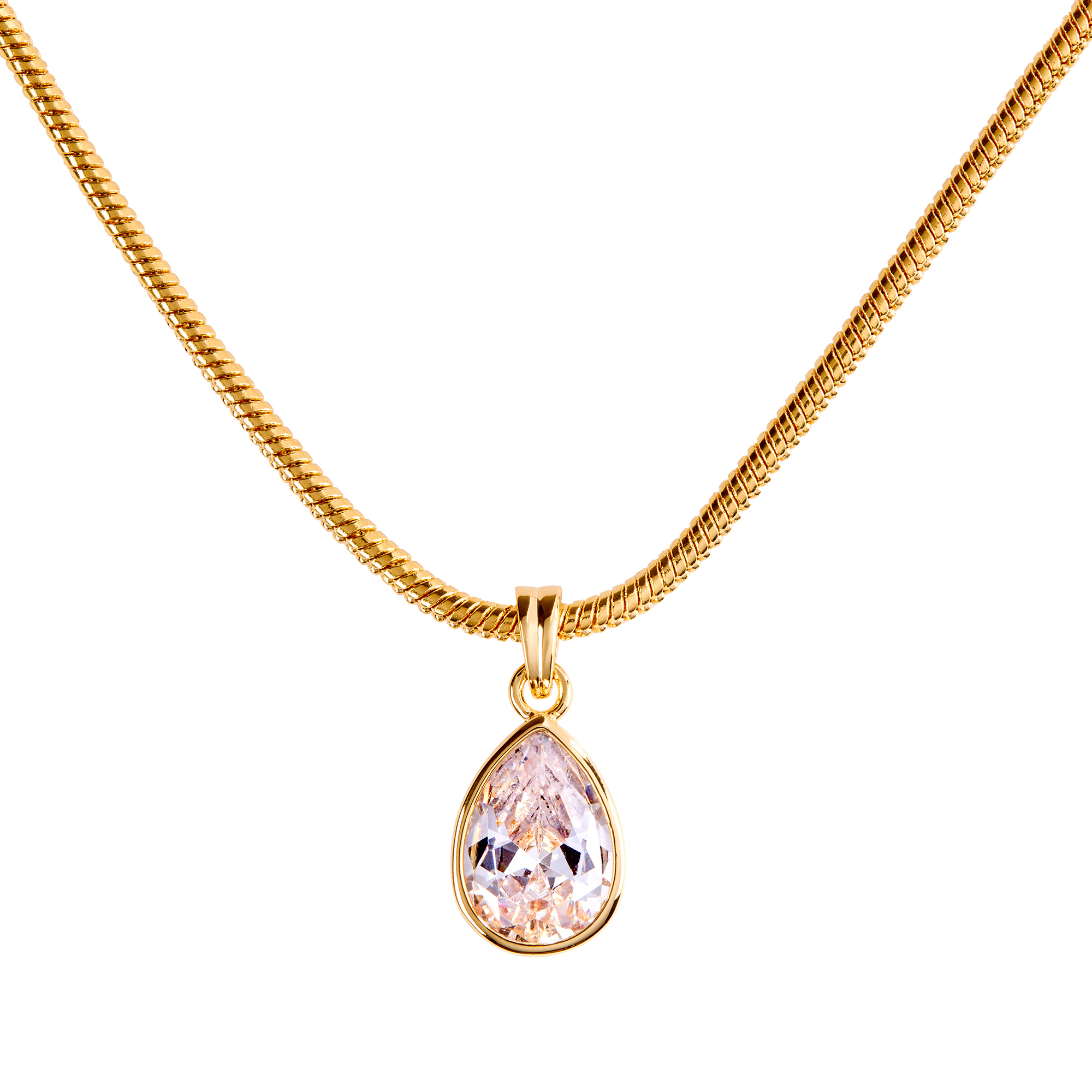 GEORGINA – Bezel Set Pear Necklace