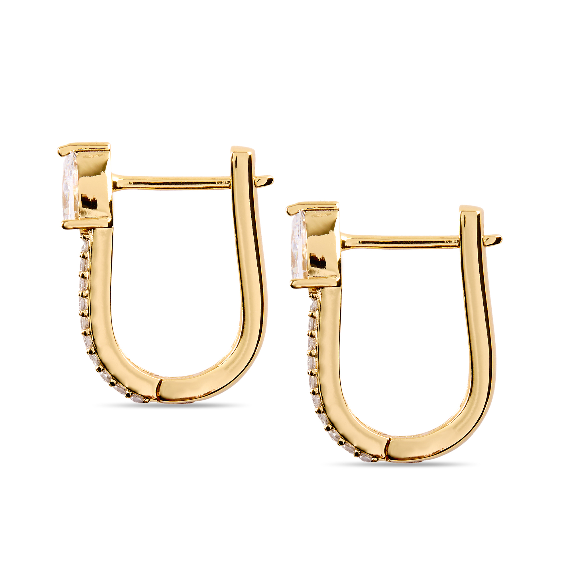 LOUISA – Pear Micro Pavé Huggie Earrings