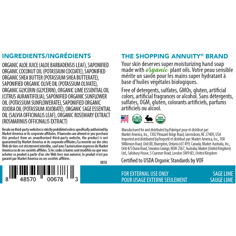 Shopping Annuity&reg; Brand Organic Foaming Hand Soap