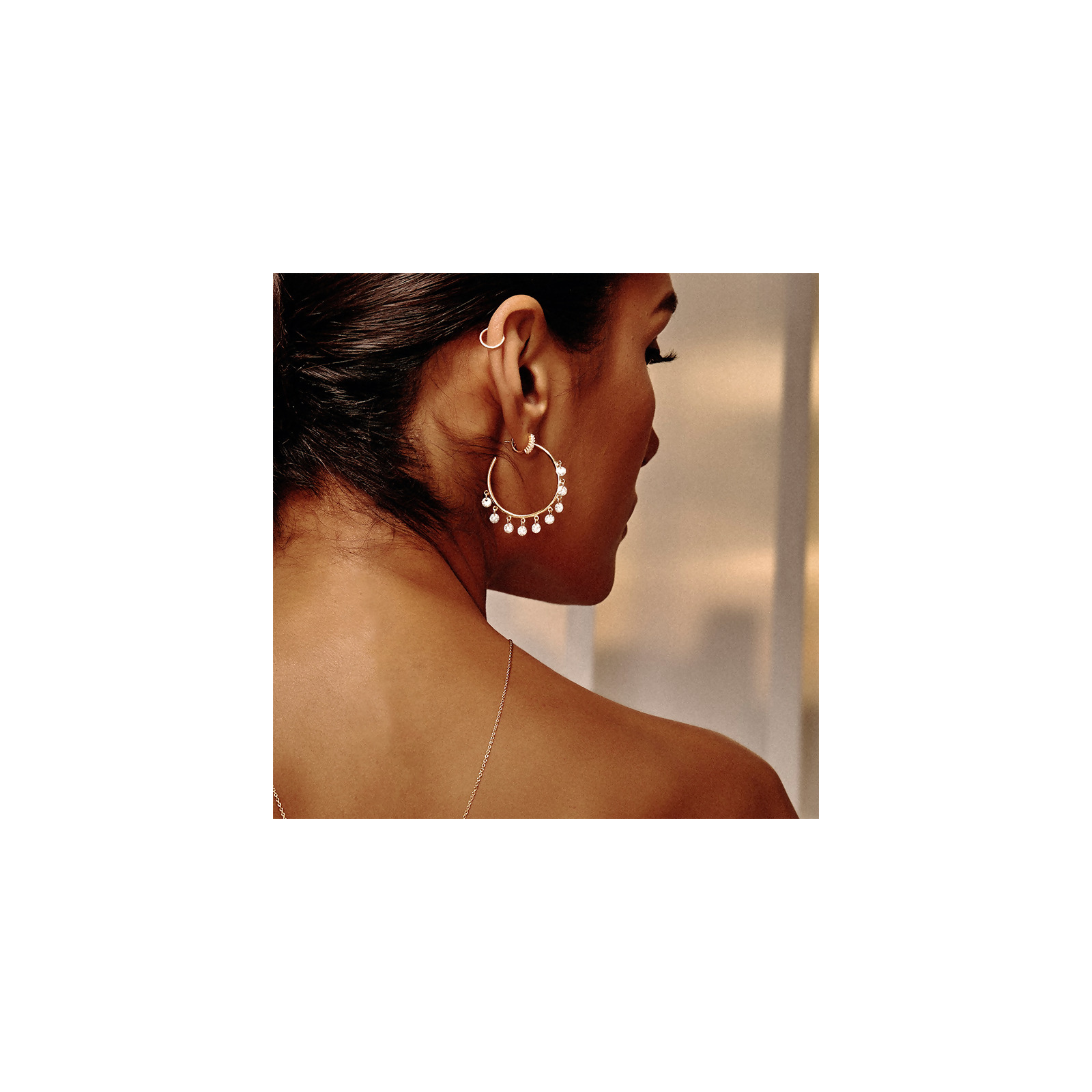 GEO - Mini Baguette Huggie Earrings